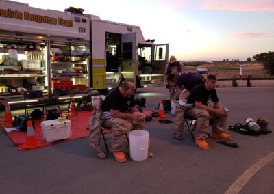 Hazmat vehicle in action